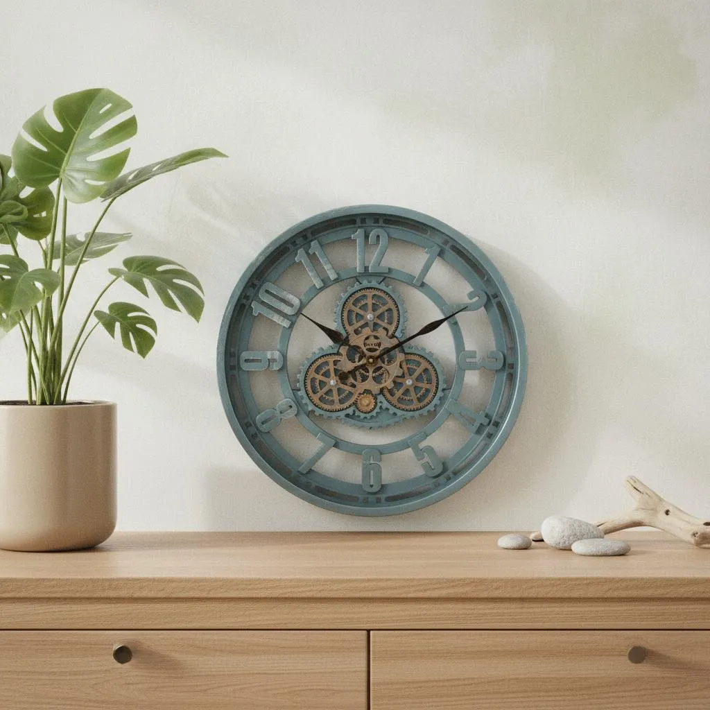 Horloge Ramsey en métal multicolore 50 cm, design géométrique moderne - 2
