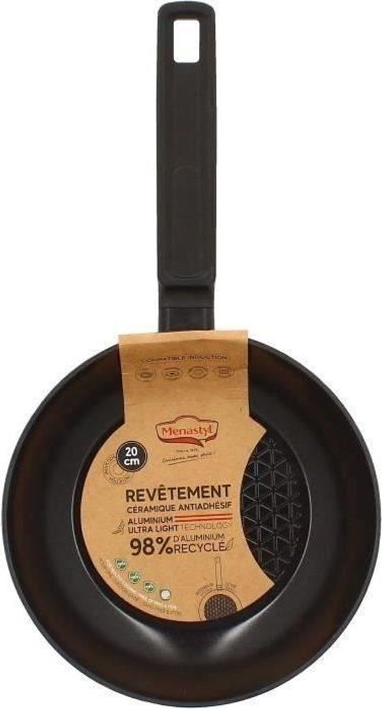 Pfanne, Menastyl 6020635, Geschmiedetes Aluminium, 20 cm, Schwarz, Für alle Herdarten inklusive Induktion