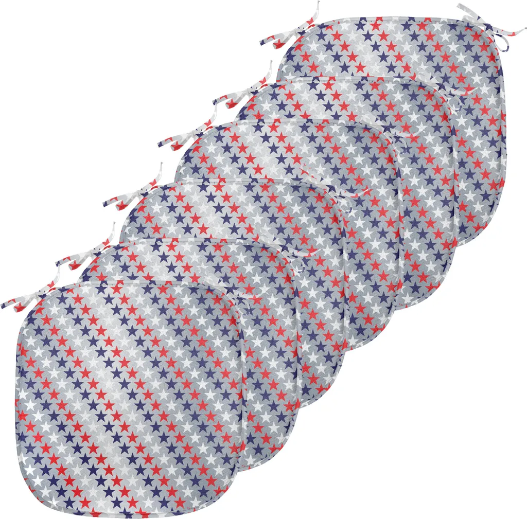 ABAKUHAUS USA Galettes de Chaise Patriotique West, Lot de 6, 40x40 cm