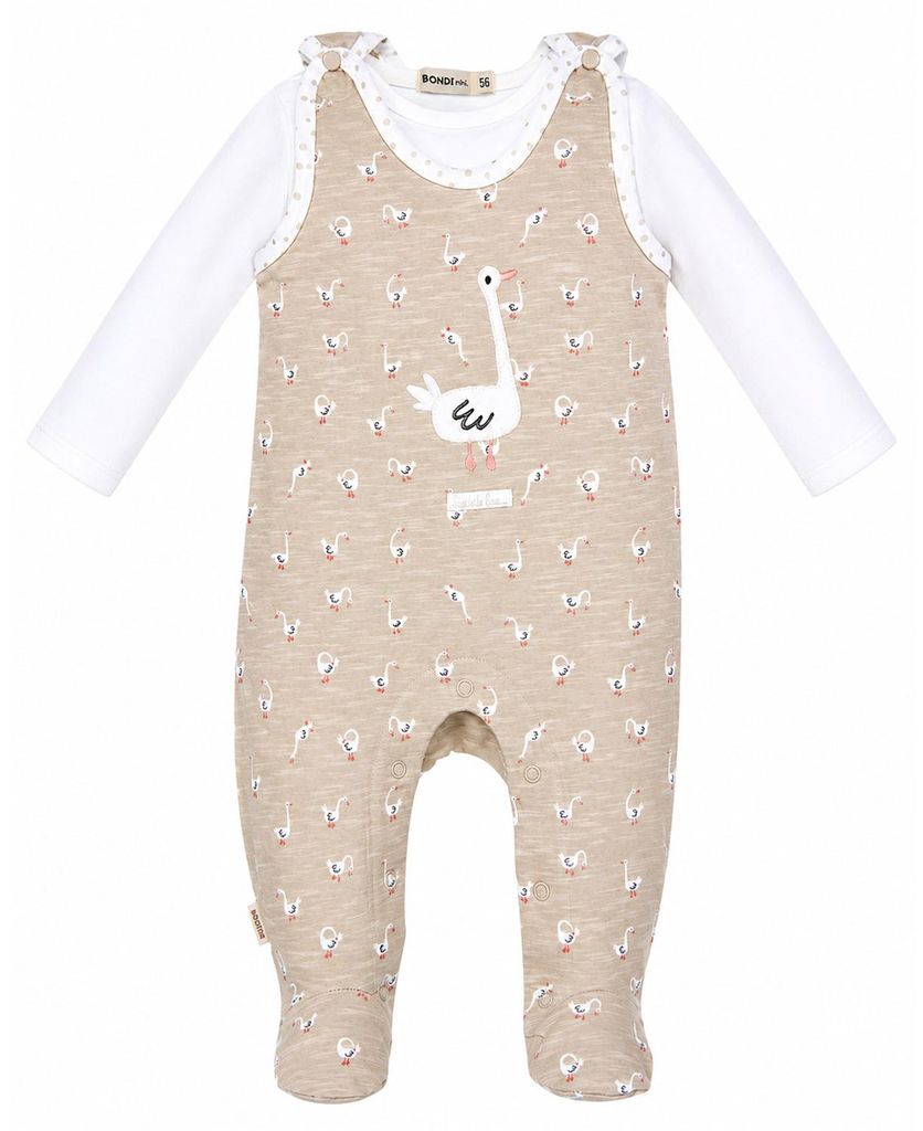 BONDI Baby Strampler "Gänschen" 93959 | gans allover Beige Produktbild 