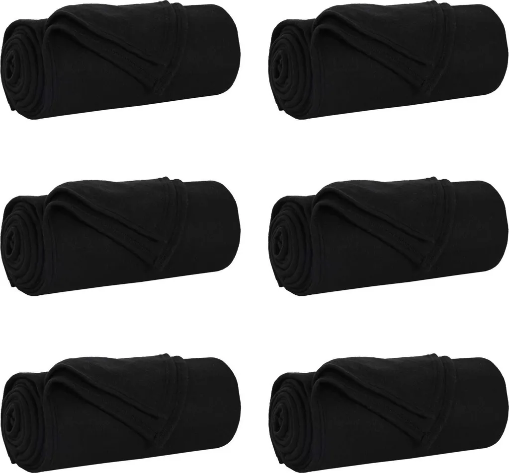 Coperte vidaXL in Pile Nero 200x150 cm | Arredo Casa Set 6 Pezzi