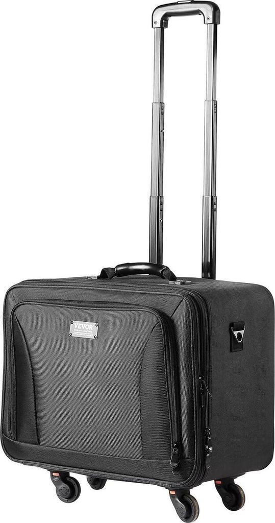 Rollender Make-up-Koffer, groß, 3 Fächer, bequem zu transportieren mit Griff, Rollen, Trageriemen, professionelle Aufbewahrungsbox für Make-up, ...