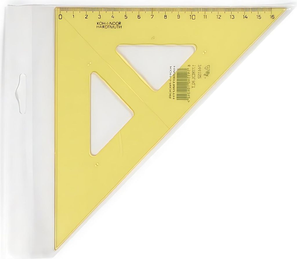 KOH Dreieck Plast 45° 16 cm Lineal transparent Gelb