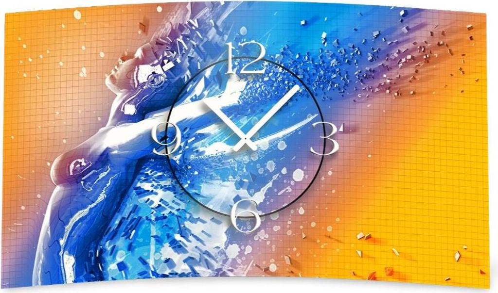 Abstrakt digital cyber girl Designer Wanduhr modernes Wanduhren Design leise kein ticken dixtime 3DS-0015