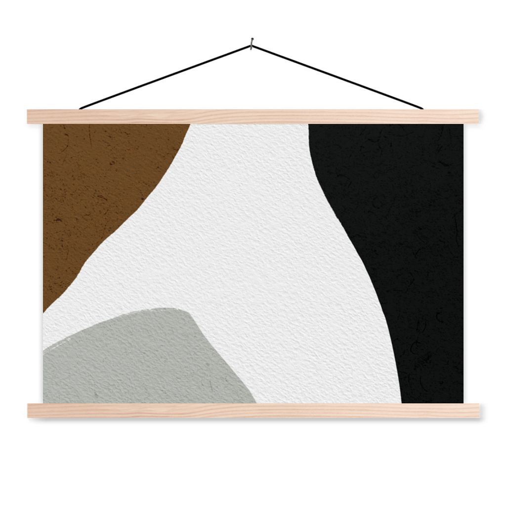 MuchoWow Textilposter Minimalismus - Gestaltung - Formulare 60x40 cm mit holzfarbenen Rahmen - Bilder