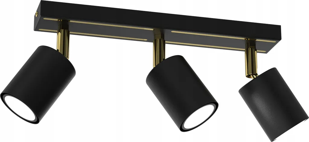 Plafonnier réglable 3x GU10 noir/or - Éliminez les zones d'ombre chez vous