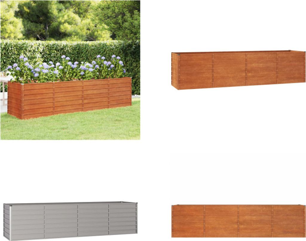 vidaXL Hochbeet Rostig 320x80x77 cm Cortenstahl - Hochbeet - Garten Hochbeet - Blumenkasten - Frühbeet