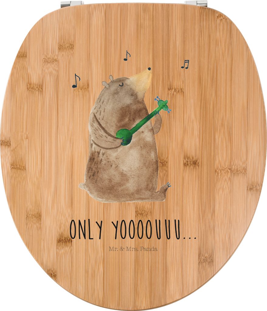 Mr. & Mrs. Panda klo deckel Bär Gitarre - Transparent - Geschenk, WC Sitz, Klobrille, Toilettendeckel, WC-Sitz, Klo-Deckel, Teddy