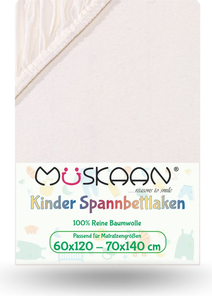 Jersey Kinder Spannbettlaken 60x120 cm - 70x140 cm Natur Produktbild 