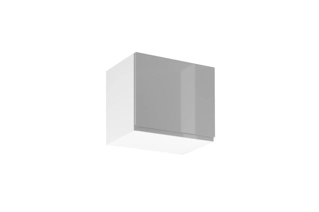 Hängeschrank 50 cm Küchenmöbel Küche Küchenschrank, Aspen G50K Grau/Hochglanz