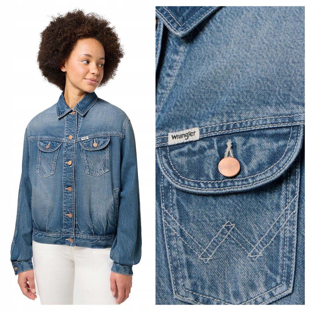 Wrangler | Damen Jeansjacke Jumbo Trucker Denim Oversize Baumwolle Casual modern Größe M