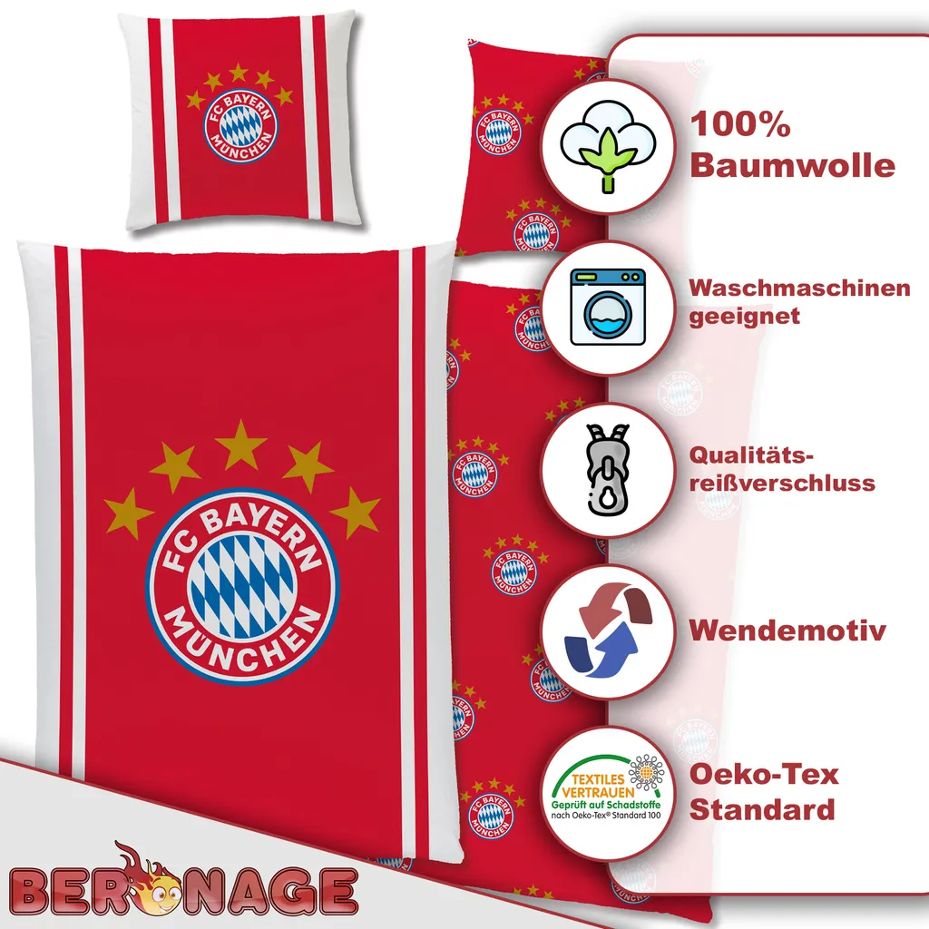 Set Letto FC Bayern Mia San Mia 135x200 - Cotone Premium Renforcé - 3
