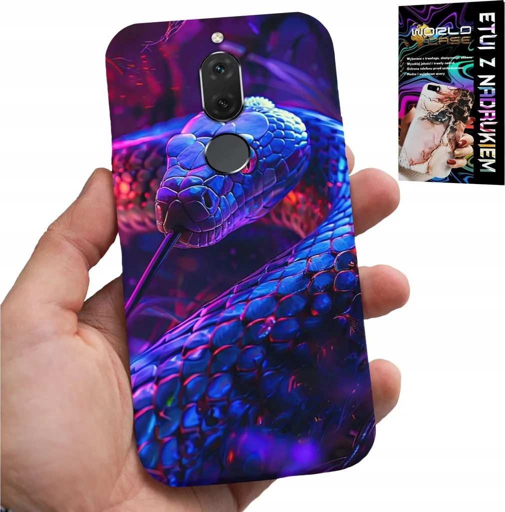 Custodia Luxury Huawei Mate 10 Lite Effetto Rettile e Cobra + Film