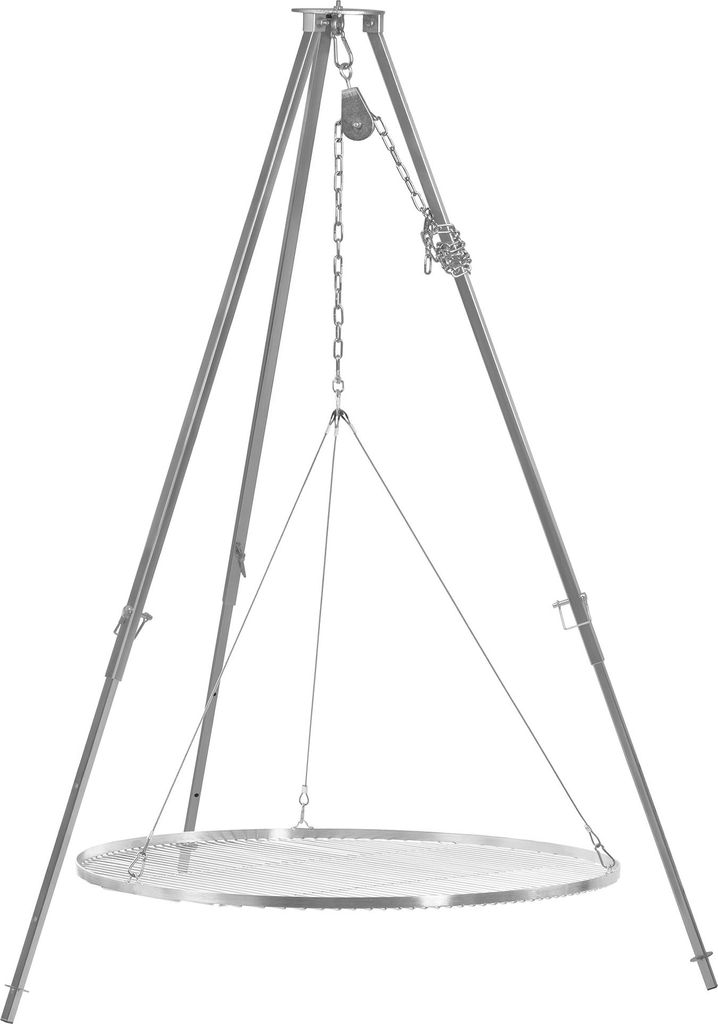 BBQ-Toro Dreibein Grill mit Ø 90 cm Grillrost, 110 - 175 cm, Dreibein für Schwenkgrill