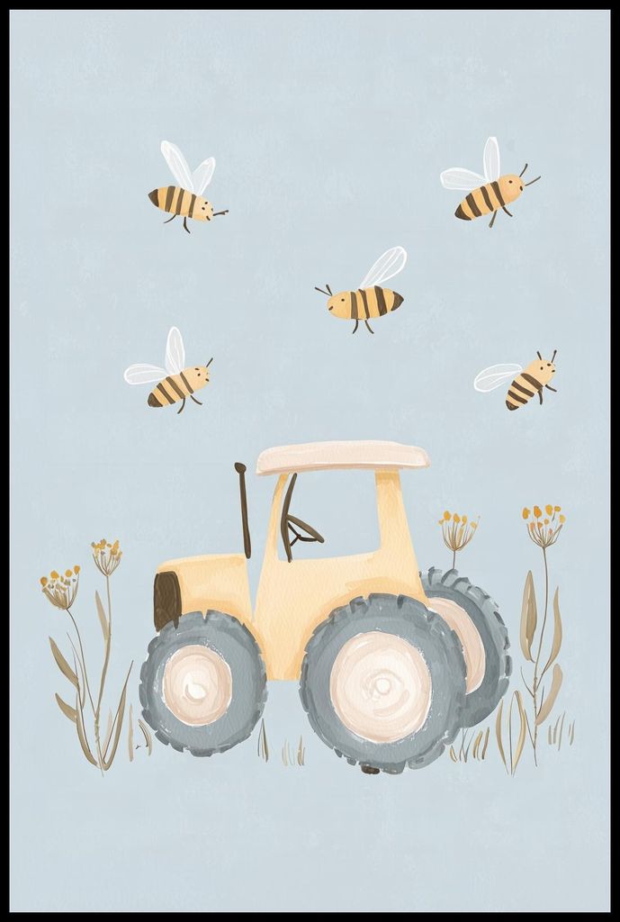 Plakat 61x91,5cm Muster für Kinder, Junge fürs Zimmer - Traktor