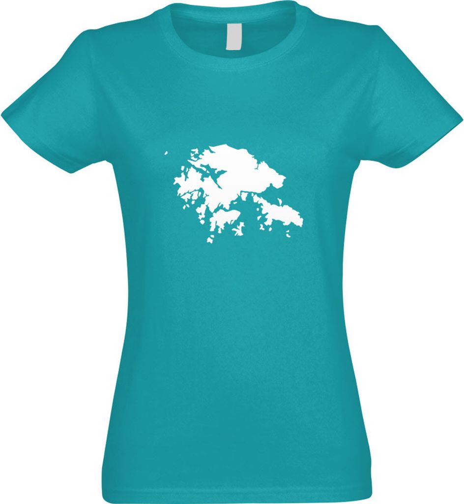 Kiwistar - T-Shirt tailliert - Damen - türkis - Hong Kong - Hongkong - mit Motiv Bedruckt - Funshirt Design - Sport - Freizeit - Damen - L