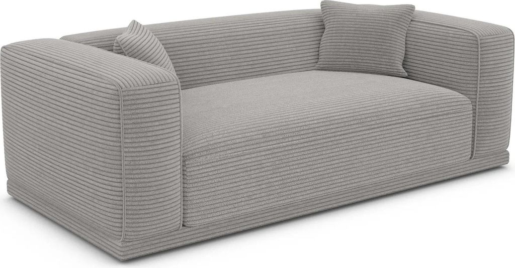 Cord 3-Sitzer Couch Diora Hellgrau