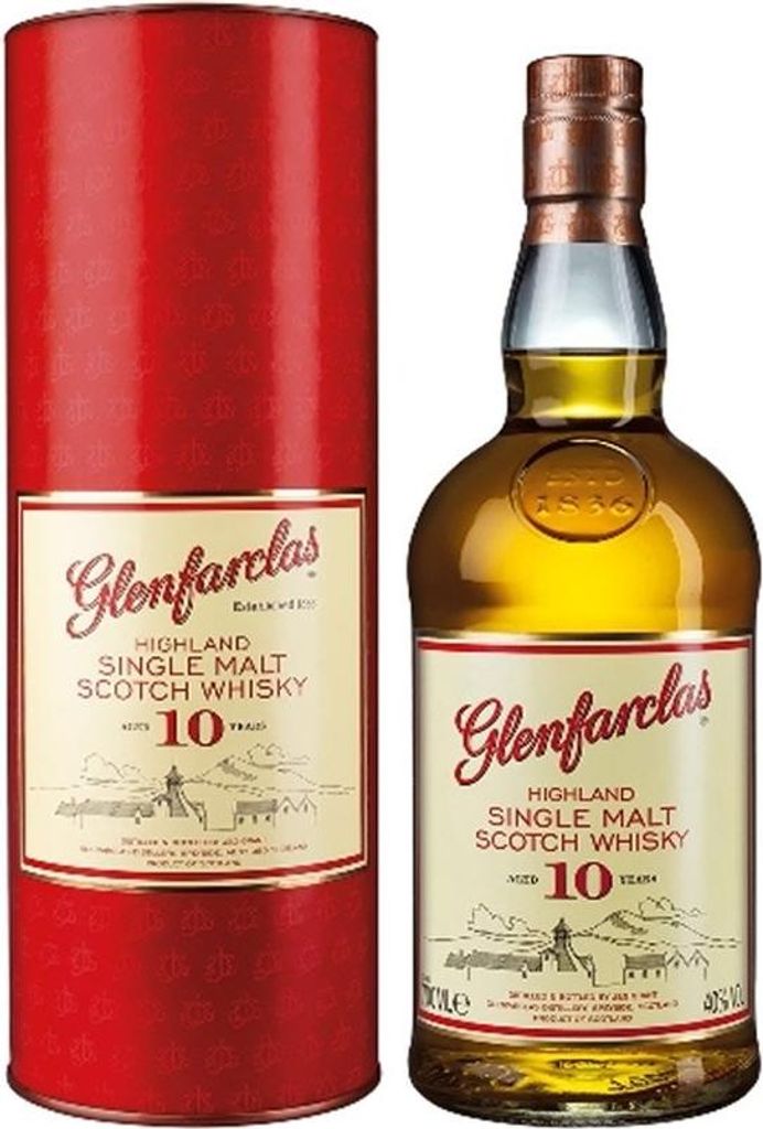 Glenfarclas Highland Single Malt Scotch Whisky, 10 Jahre, Produktbild 