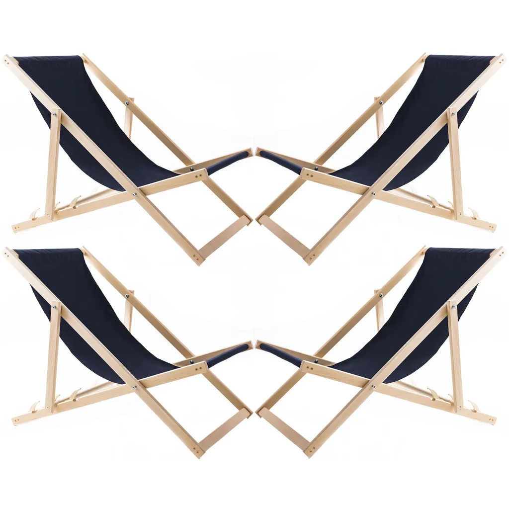 4 Sedie Esterno Legno Blu Navy | Arredo Giardino Design Contemporaneo