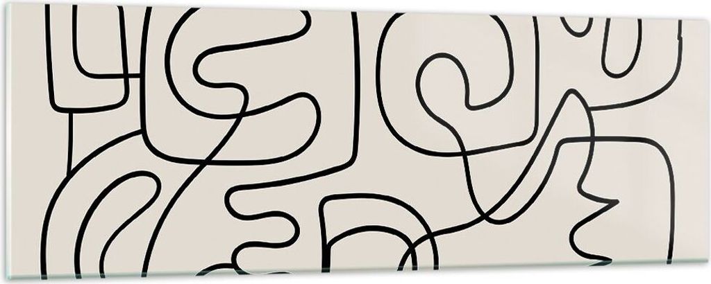 Bilder auf glas - Einteilig - Linien Figuren Formen - 90x30cm - Glasbilder - Wandbilder - Bilder - zum Aufhängen bereit - Wanddekoration aus Glas ...