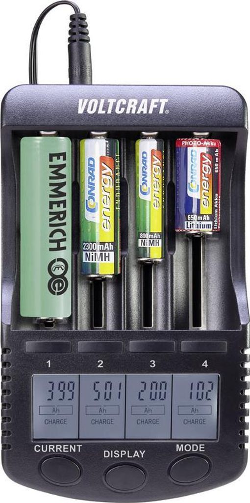 VOLTCRAFT caricatore per celle rotonde NiMH, NiCd, LiIon Immagine del prodotto 