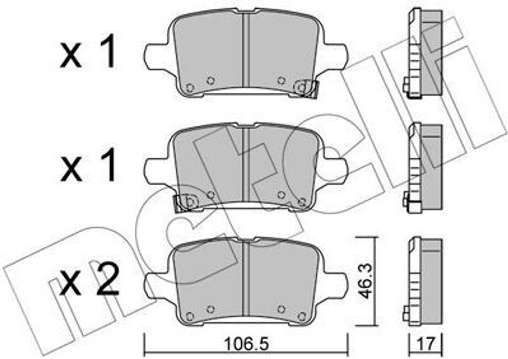 METELLI Bremsbeläge Satz Hinten Bremsklötze für OPEL INSIGNIA Caravan 22-1180-0