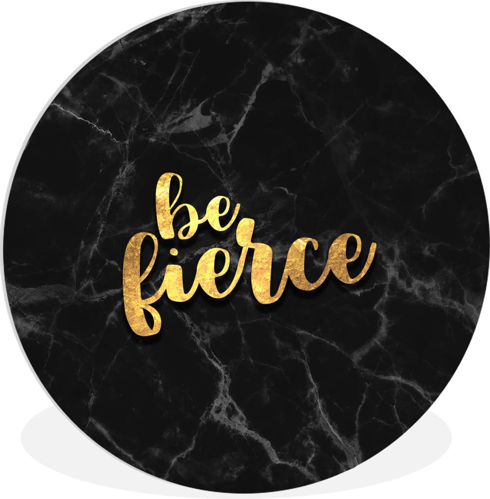 MuchoWow Rundes Wandbild - Runde Bilder Zitat - Motivation - Marmor - Gold Ø 60 cm Kreis Wanddekoration Kunststoff - Wandkreis - Wandschmuck - W...