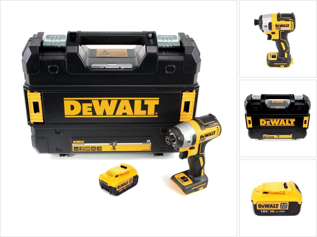 DeWalt DCF 887 NT Akku Schlagschrauber 18 V 205 Nm 1/4" Brushless + 1x Akku 4,0 Ah + TSTAK - ohne Ladegerät
