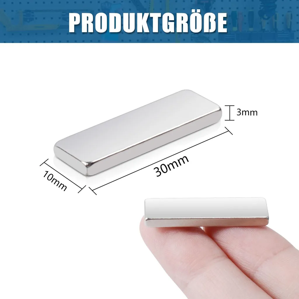Aimant de Fixation Rectangulaire en Néodyme Lot de 25 Petits Aimants - 2