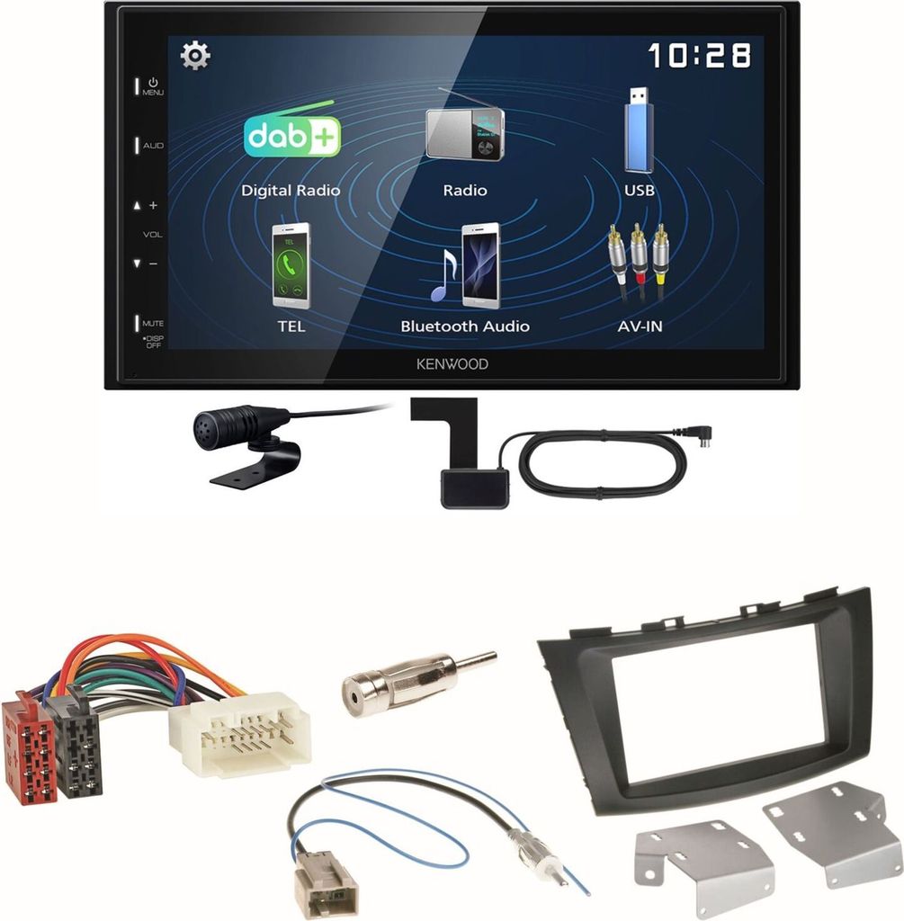 Kenwood DMX129DAB DAB+ Bluetooth USB Einbauset für Suzuki Swift Sport FZ NZ