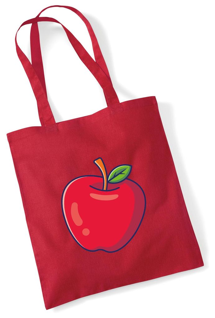 Huuraa Jutebeutel Apfel Comic 10 Liter Classic Red Baumwolle Tasche Geschenkidee