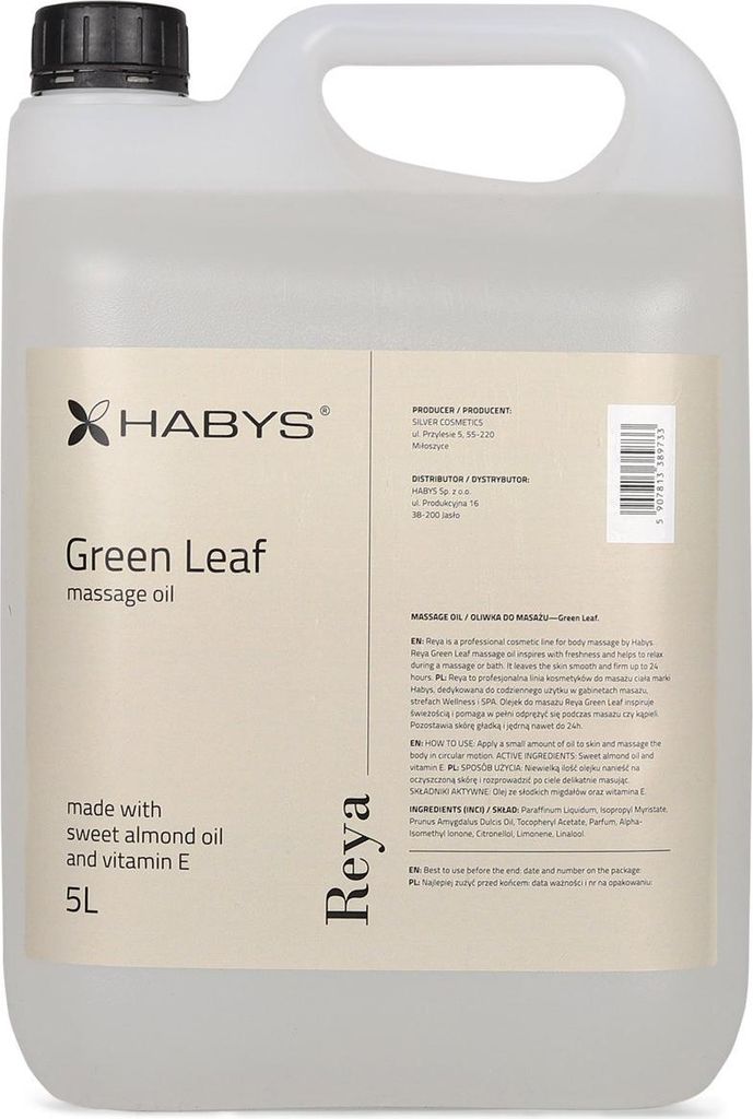 Náhradní masážní olej ZELENÉ LISTY 5000 ml Obrázek produktu 