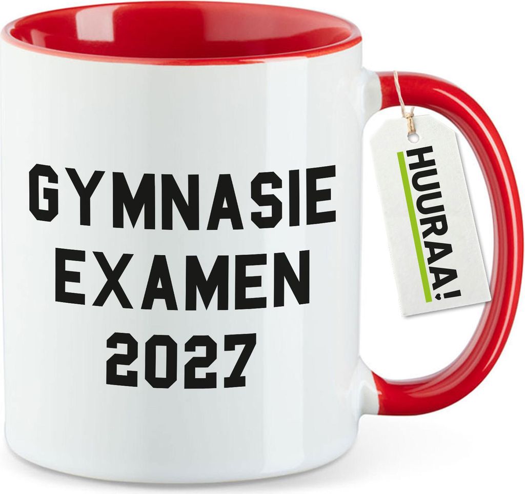 Huuraa Kaffeetasse Gymnasieexamen 2027 Abschluss Schweden 330ml Rot Keramik Kaffeebecher Geschenkidee