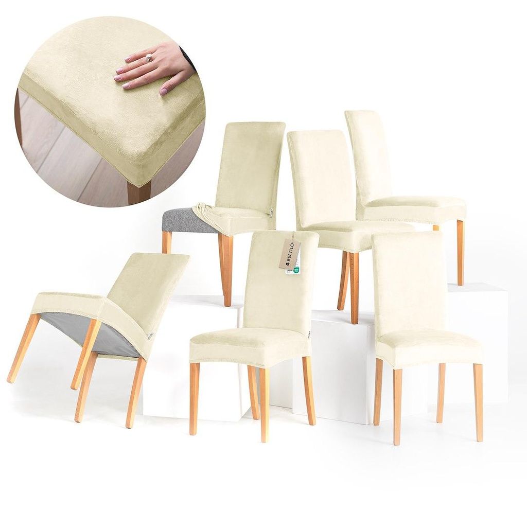 Stuhlhussen Stretch Set schützender Stuhlbezug Universal Produktbild 