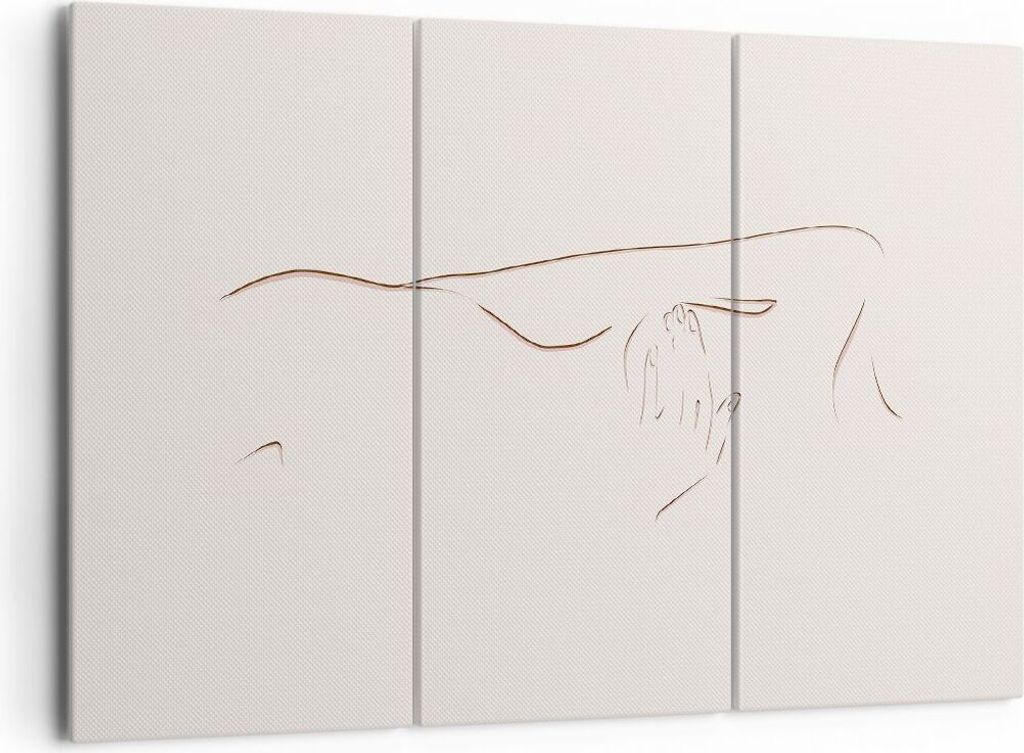 Bild auf Leinwand - Leinwandbild - 3 Teile - Skizze Nacktheit Frau - 165x110cm - Wand Bild - Wanddeko - Wandbilder - Leinwanddruck - Bilder - Wandd...