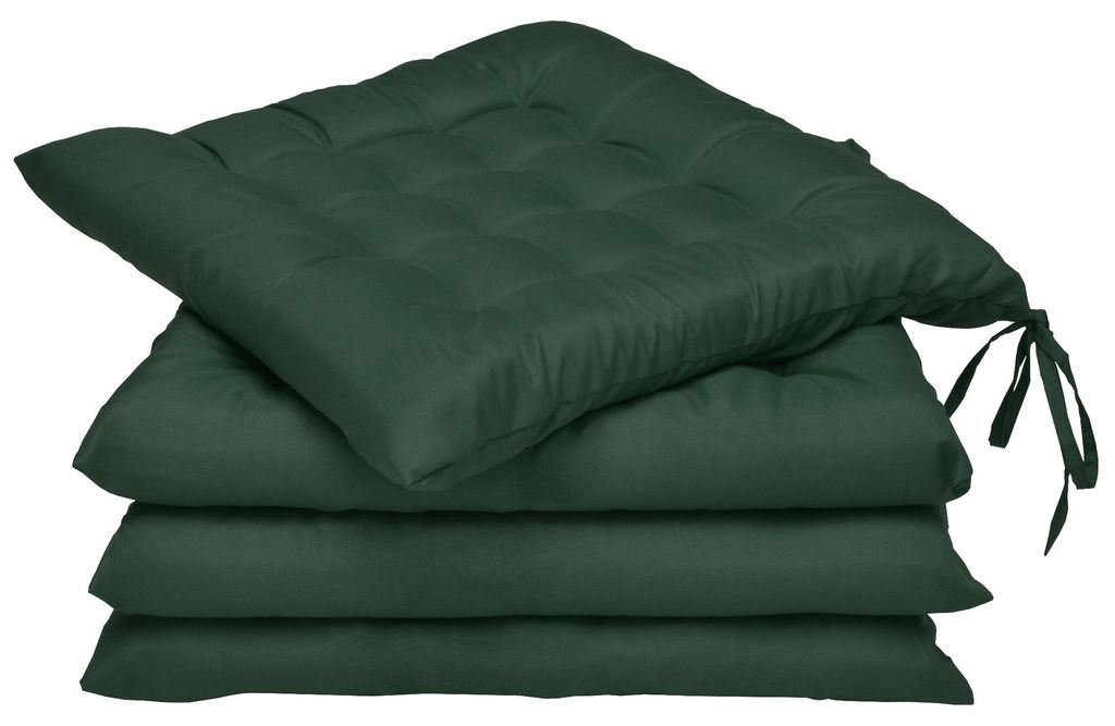 Beautissu Set di 4 cuscini per sedia 40x40 con nastri Lea, Immagine del prodotto 