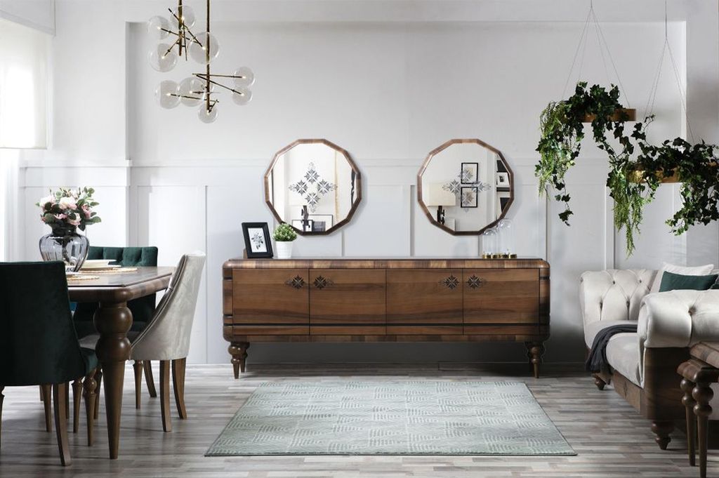 Klassisches Braunes Sideboard Designer Luxus Holz Möbel Produktbild 