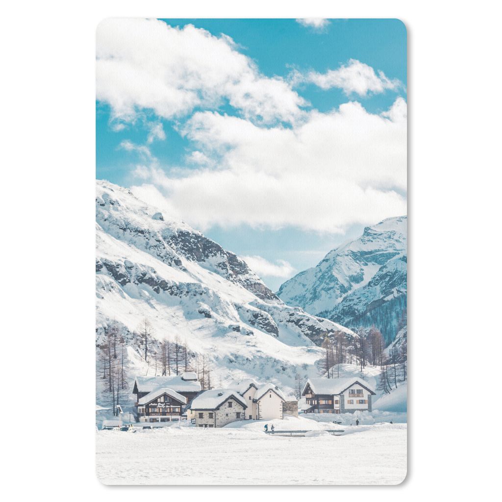 MuchoWow Mauspad Mousepad Alpen - Haus - Berg - Himmel 18x27 cm - Mousepads - Maus Mat - Pad - Mausunterlage