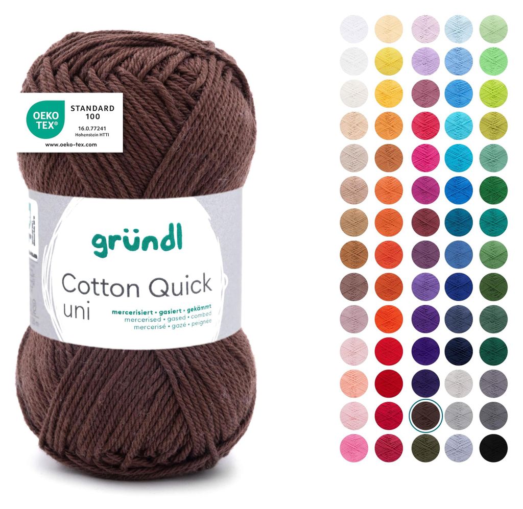 Gründl Wolle algodón Quick, hilo de algodón para tejer, Imagen del producto 