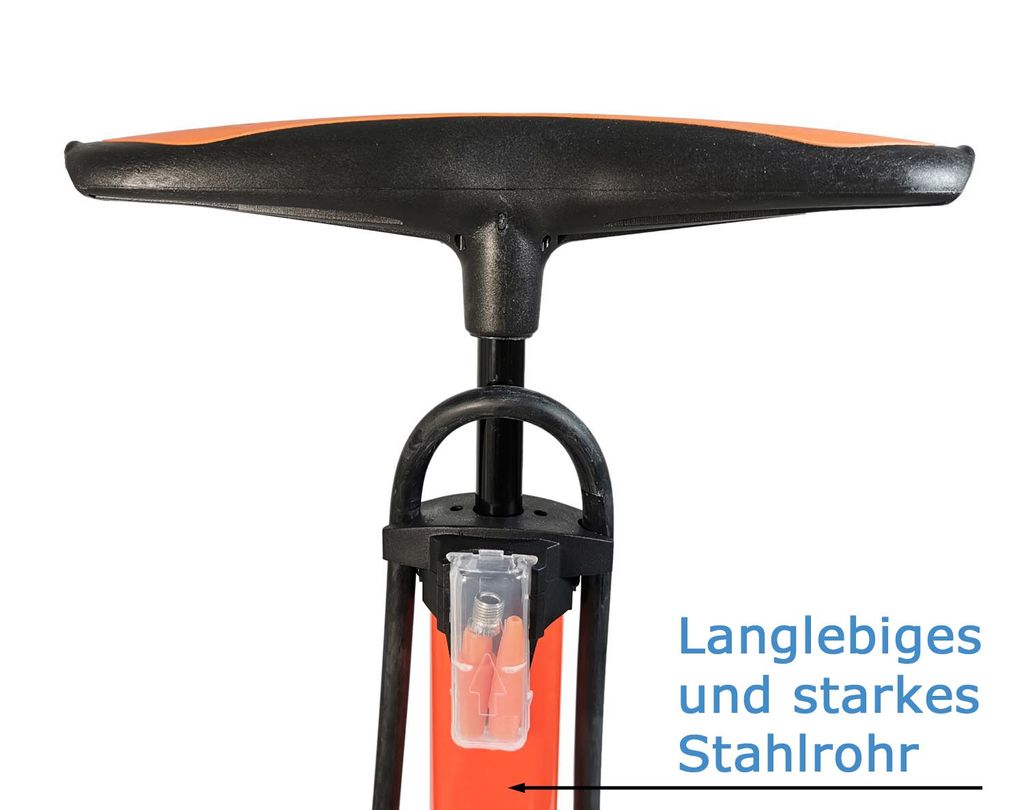 Fischer Bikes Stand-Luftpumpe mit Manometer alle Ventile silber