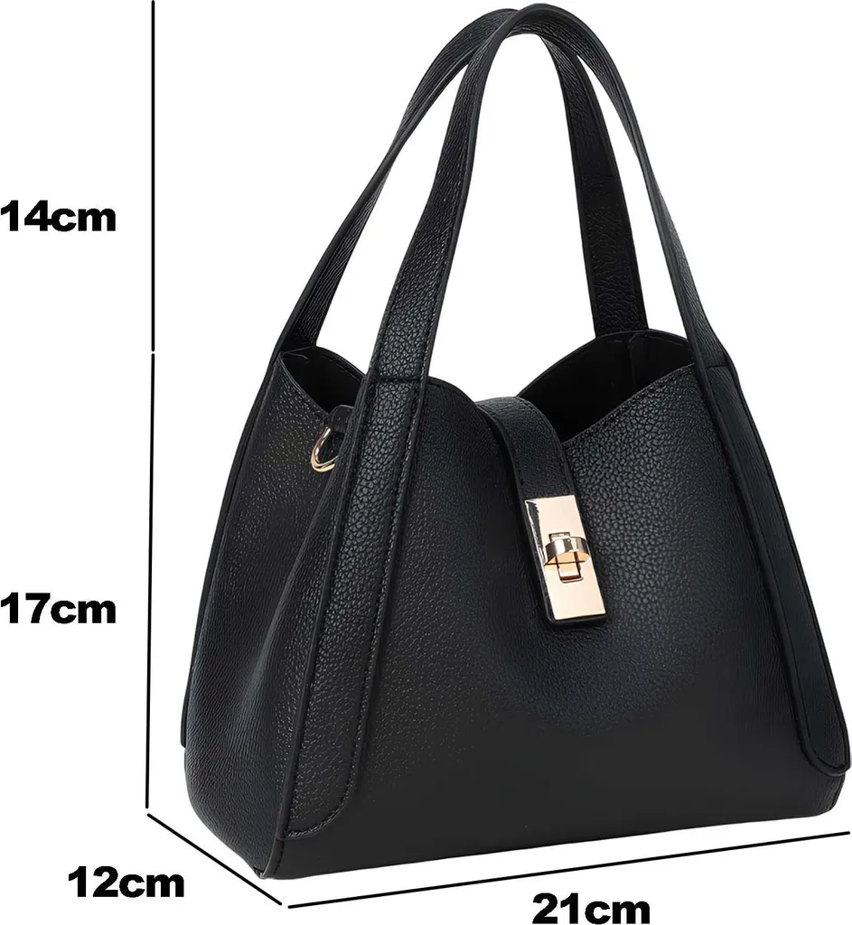 Sac Shopper de Bureau Noir pour Documents A4 et Tablette - Modèle Nora - 2