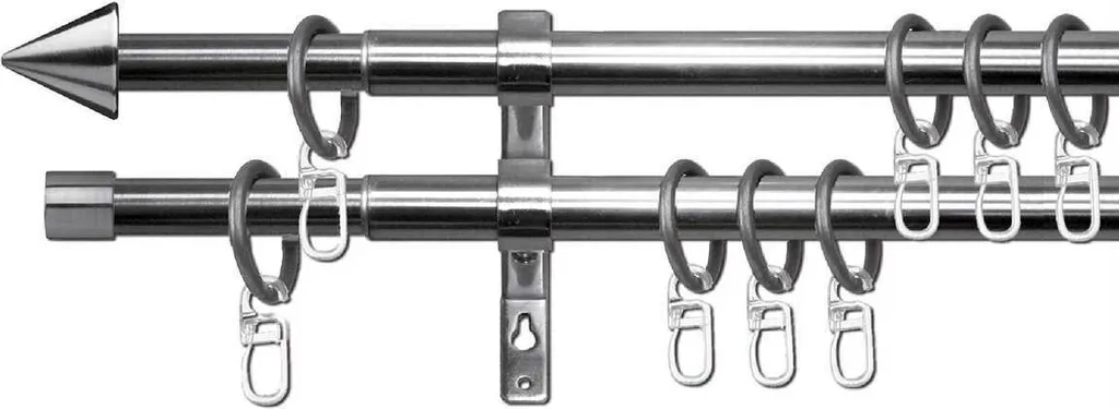 Bastone Doppio Tende Palma 120-230 cm Acciaio Inox Estensibile Design