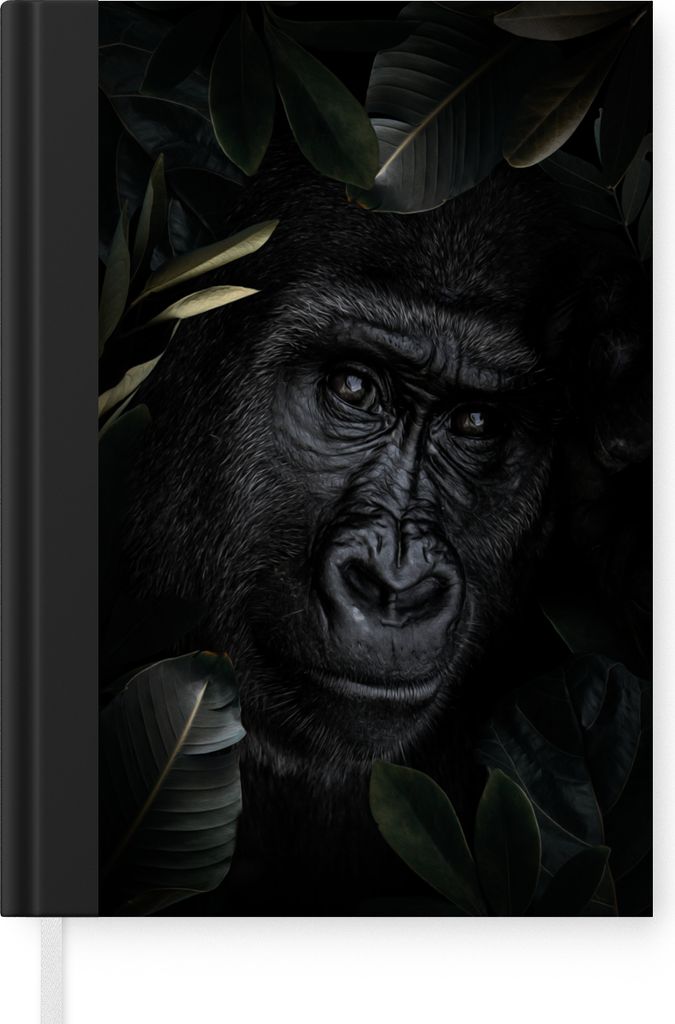MuchoWow Notizbuch Tagebuch Haushaltsbuch Notebook A5 Gorilla - Pflanzen - Dschungel - Notizblock - Notizheft - Notebook - Schreibblock - Papier