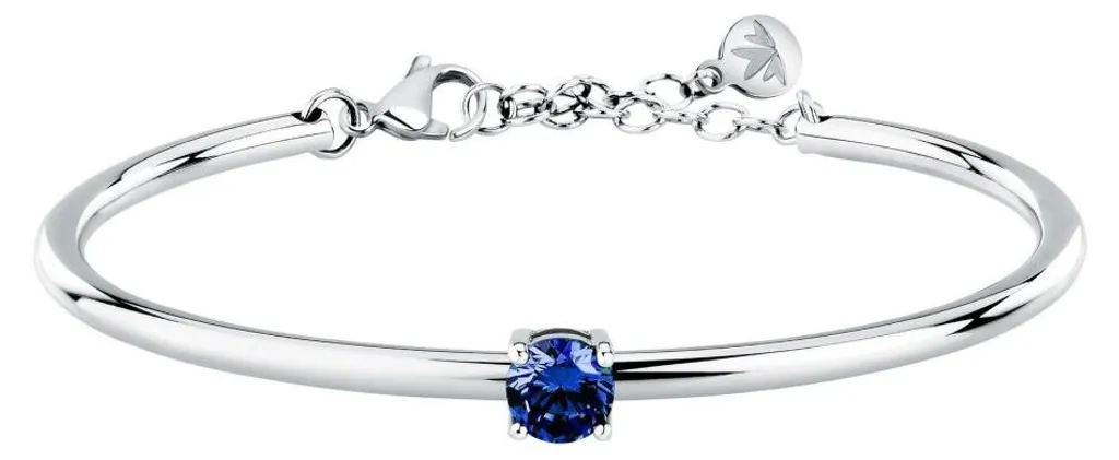 Bracelet soirée femme avec chaîne zircone bleue pour cérémonie