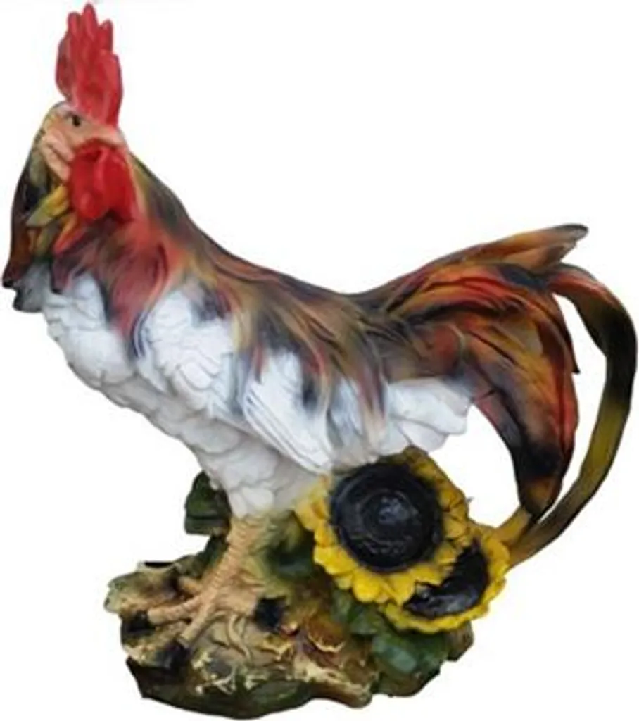 Statue poule décorative en plastique hauteur 50 cm pour grand jardin