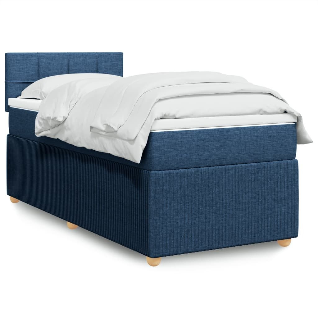 Maison Exclusive - Boxspringbett mit Matratze Blau 80x200 cm Stoff