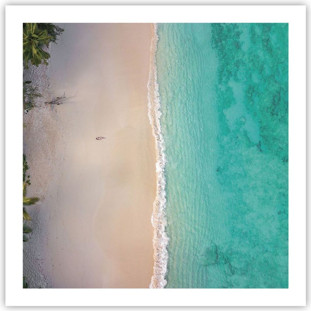 Poster - Poster ohne Rahmen - Strand Tropen Rand - 60x60 cm - Wand Bild - Wanddeko - Wandbilder - Kunstposter - Wandposter - Bilder - Kunstdruck - ...