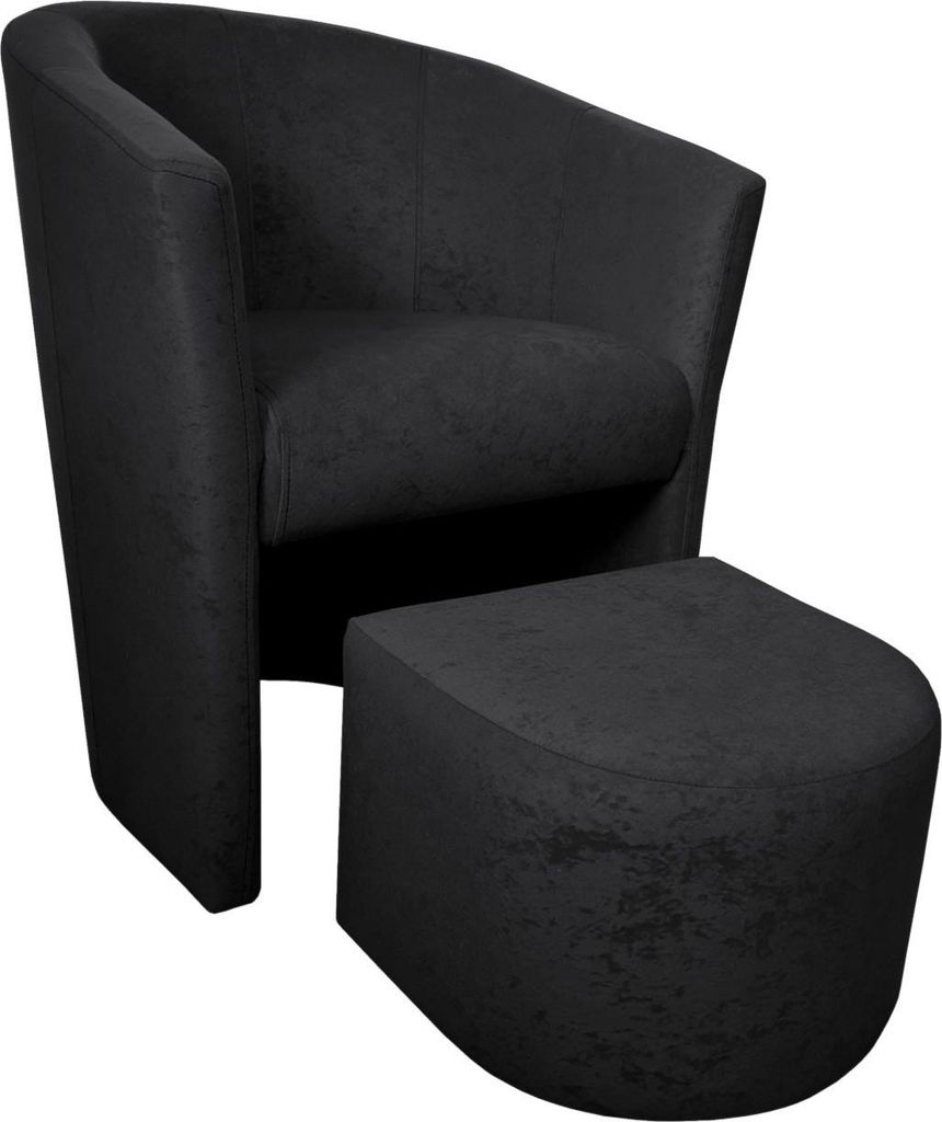 Klubové kreslo s podnožkou Microbead 18 Black Obrázok produktu 