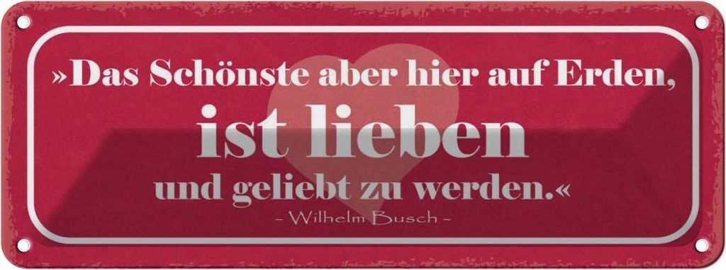 vianmo Blechschild 10x27 cm das Schönste ist lieben und Dekoration Liebe