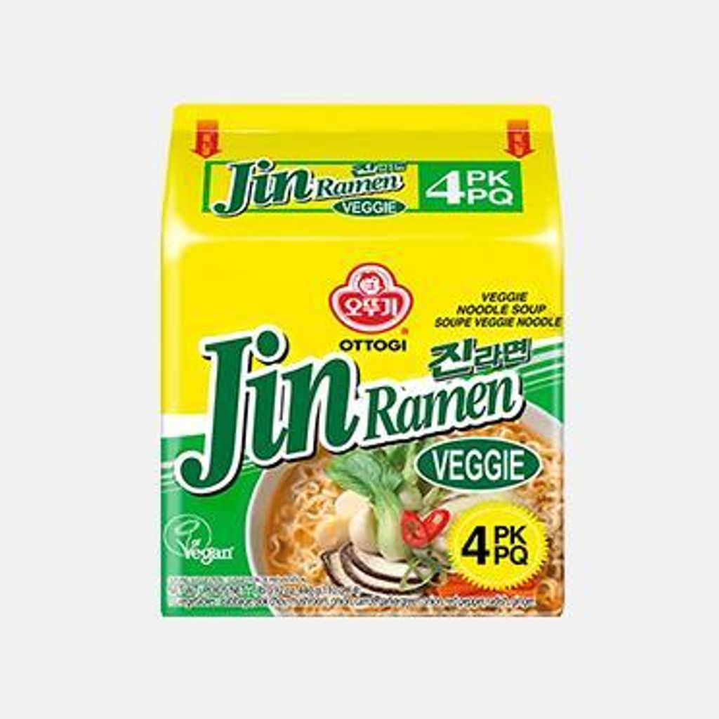 Ottogi Jin Ramen Nudeln Veggie (Mild) 4er-Pack Produktbild 